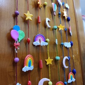 Handmade sky themed nursery decor.